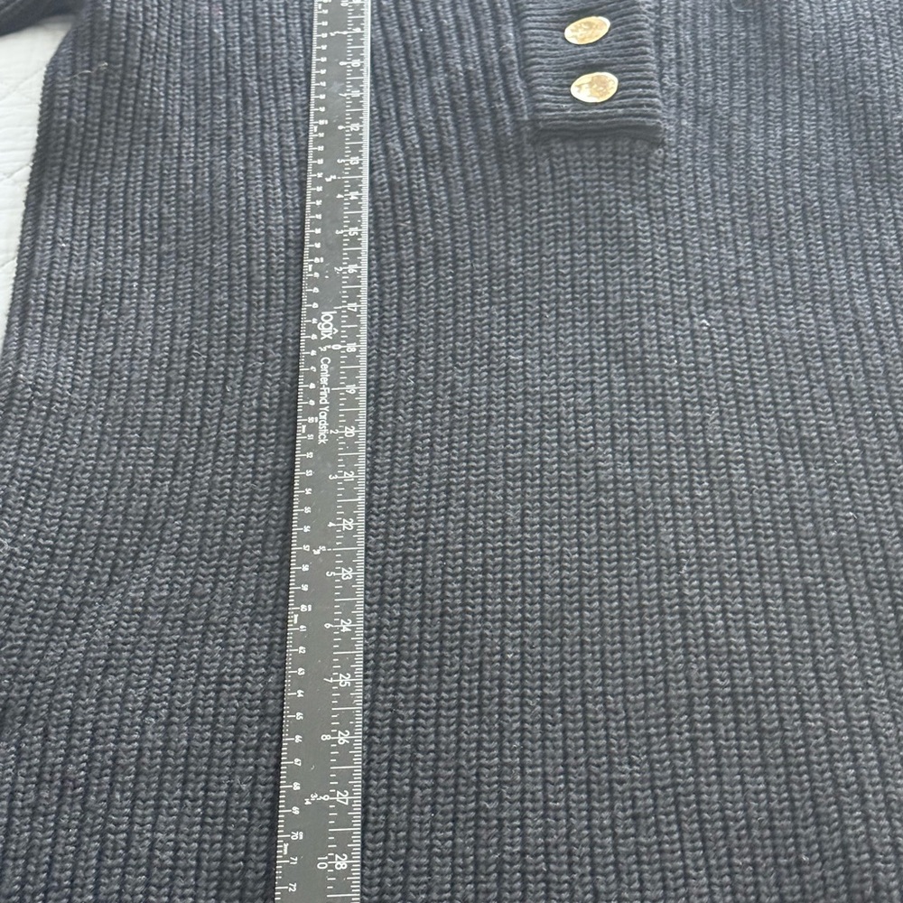 Sezane Black Long Sleeve Dress with Gold Buttons S1 - Picture 13 of 16